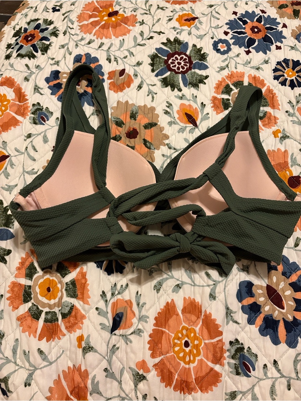 Shade & Shore Olive Green Underwire Push Up Bikini Top - Picture 2 of 3
